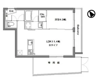 オークレスト四谷三栄町【1階】の間取り