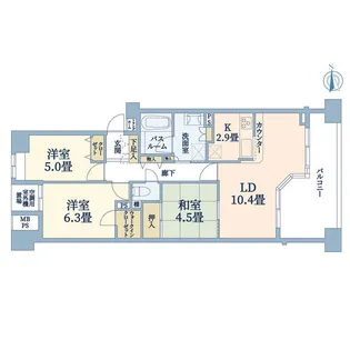 ライオンズステージ門前仲町冬木【1階】の間取り