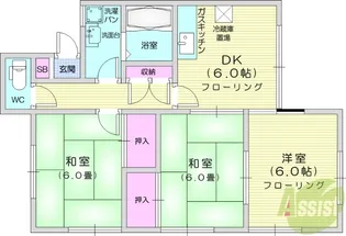 新田ハイツA【1階】の間取り