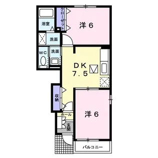 ブレーヌ ミリューB【1階】の間取り