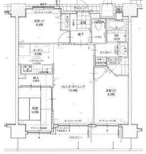 アルファステイツ山口中央【10階】の間取り
