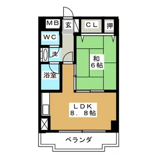 ハイム旭丘【5階】の間取り