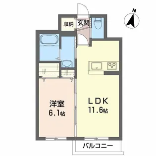 シャーメゾン アウローラ【1階】の間取り