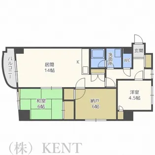 しんかわコーポ円山公園【3階】の間取り