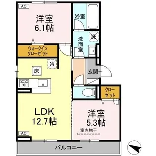 メゾン梅木【1階】の間取り