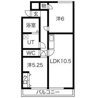ラティーナ岐阜【6階】の間取り