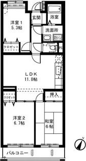 ライネスハイムII【1階】の間取り