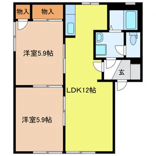 サンロイヤル北方 A【1階】の間取り