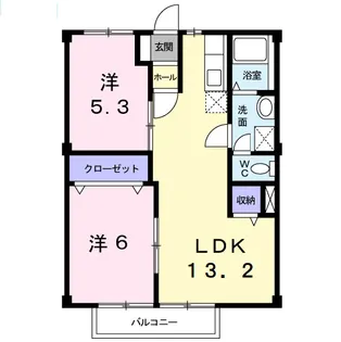 メゾンベルウッド【1階】の間取り