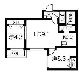 ヴィラNK1【2階】の間取り