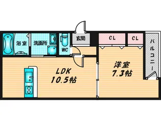 フジパレス東花園駅北II番館【1階】の間取り