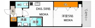 クローバーグランツ阿倍野【8階】の間取り