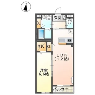 レヴメゾン神山六番館【1階】の間取り
