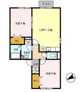 ラフィーネ二ツ屋【2階】の間取り