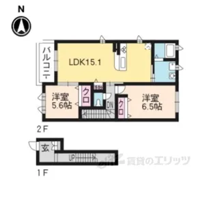 プラッツ上高砂A棟【2階】の間取り