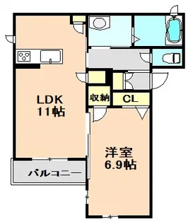 アベニールコート緑地【2階】の間取り