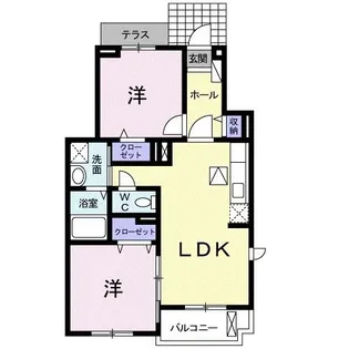 ラ・シルフィード【1階】の間取り
