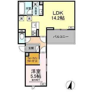 D-avance井田 B棟【1階】の間取り