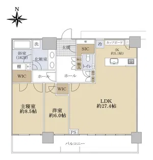 パークシティ中野ザ・タワーエアーズ【25階】の間取り