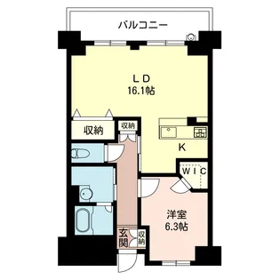 1LDKの間取り画像