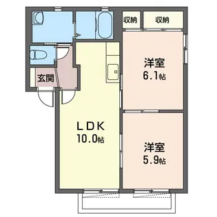 クレールハイツB【1階】の間取り