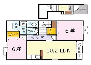 広島県広島市安佐北区大林2【アパート】の間取り