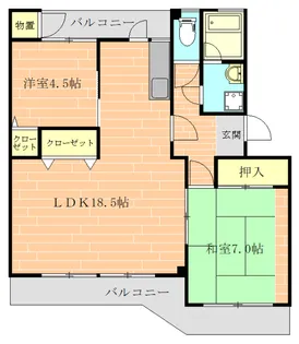 グリンピアパーツ近見【1階】の間取り