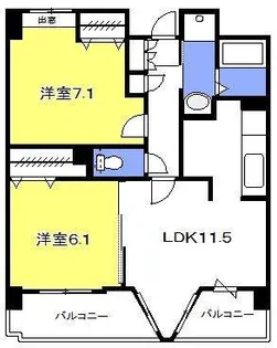 フラット フレグランス【2階】の間取り