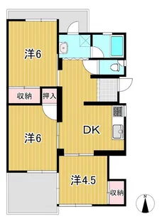 トマトハイツB【3階】の間取り