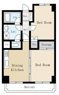 南大井九重ハイツ【2階】の間取り