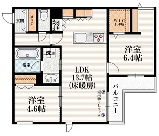 東京都世田谷区代田2【マンション】の間取り