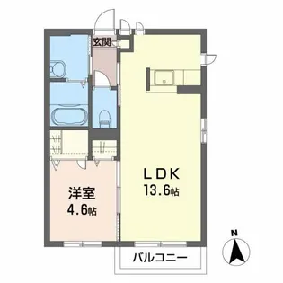 ボーフィールド D【1階】の間取り