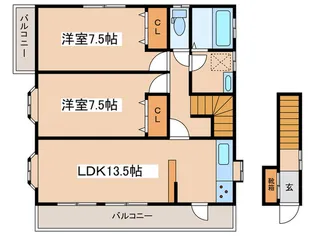 根小屋2世帯住宅【2階】の間取り