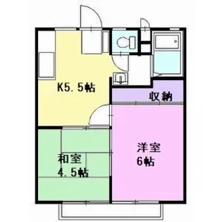 ホワイトハイツ宝木【2階】の間取り