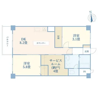 岩崎マンション【5階】の間取り