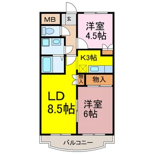 ブリランテ古河【3階】の間取り