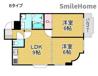 CASA住之江【3階】の間取り