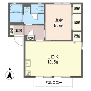 ハイツ・ルミエールD E【2階】の間取り