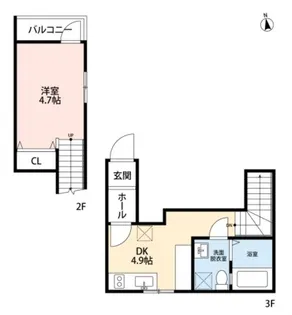 アハイブ箱崎駅前【2階】の間取り
