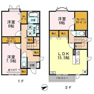 富山県富山市小杉【一戸建】の間取り