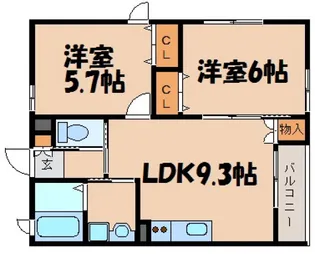 広島県広島市安芸区中野6【アパート】の間取り