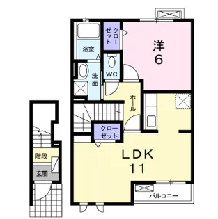 愛知県名古屋市緑区桶狭間上の山【アパート】の間取り