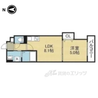 1LDKの間取り画像