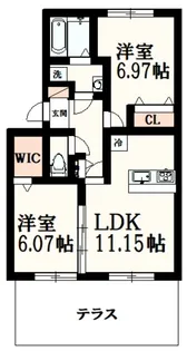 ヴィヴレ【1階】の間取り