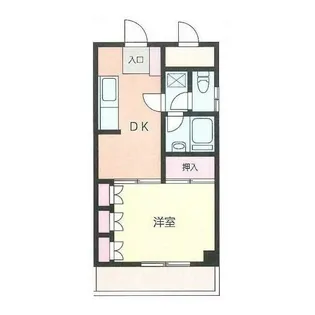 1DKの間取り画像