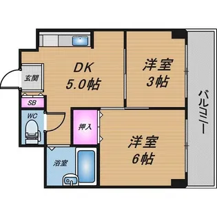 大阪府大阪市港区波除2【マンション】の間取り