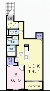 サンパティーク・レジデンス【1階】の間取り