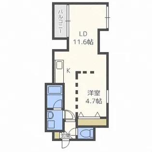 札幌中央レジデンス【3階】の間取り