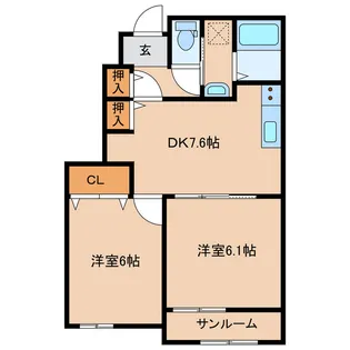 宮崎県都城市早鈴町【アパート】の間取り