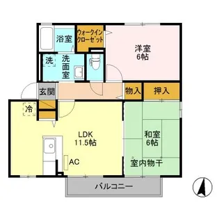 ヴェル・ソール B【1階】の間取り